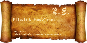 Mihalek Emánuel névjegykártya